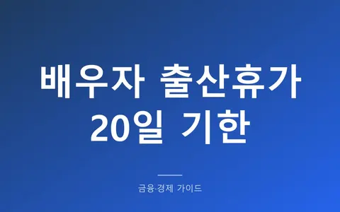 배우자 출산휴가 20일, 언제까지 써야 하나? (출산일부터 120일 기한과 3회 분할 규칙)