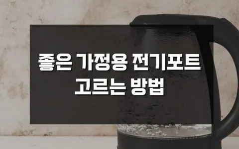 스마트한 전기포트 고르는 방법 및 추천 제품 3가지