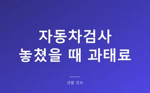 자동차검사 기간 지났는데 과태료 얼마일까? 31일까지는 0원, 그다음부터 계산법