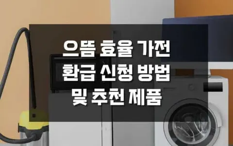 최대 30만원 환급! 놓치면 후회하는 으뜸 효율 가전 환급 제도 신청 방법